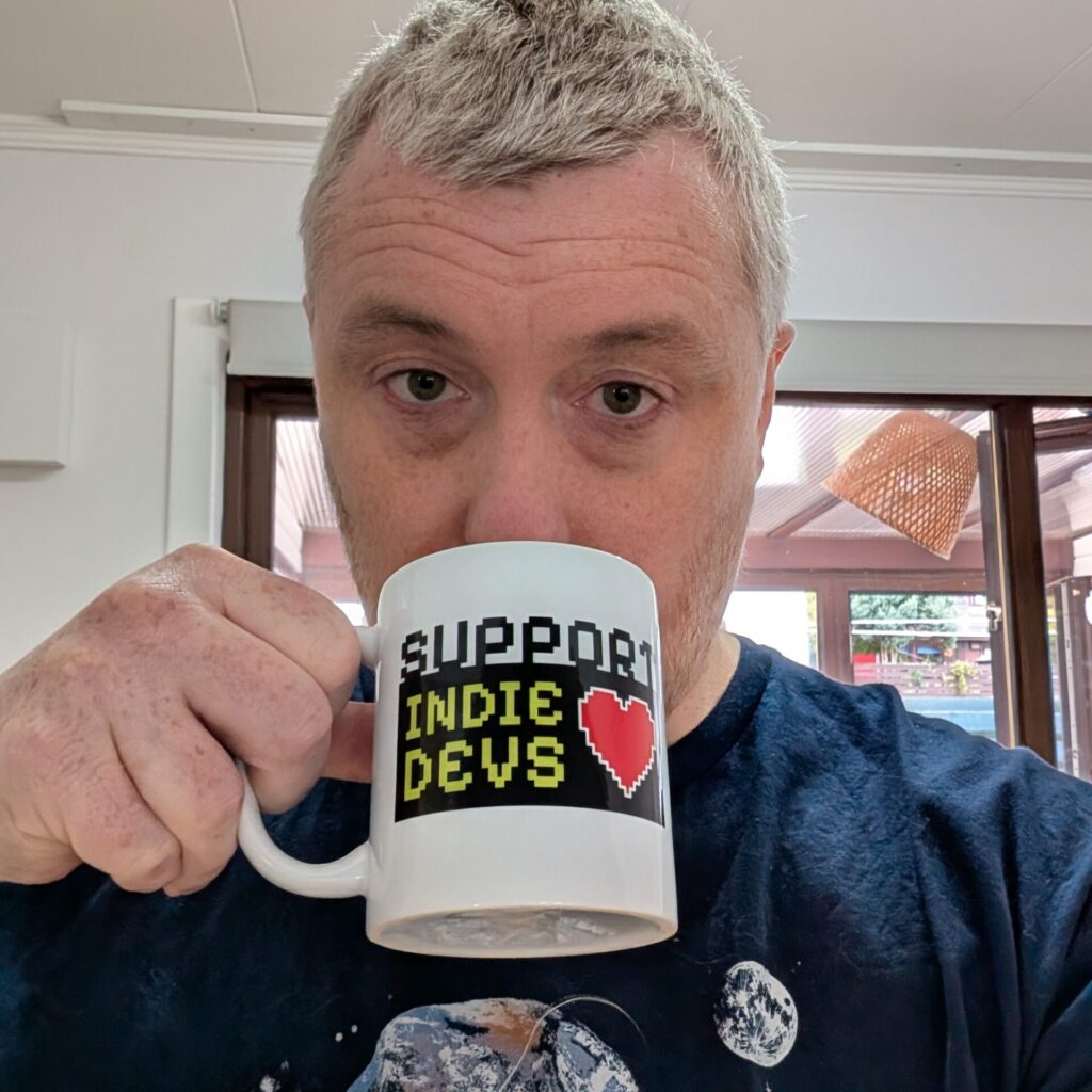 Rob drinking tea